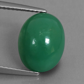 Crisoprasa verde natural de 3,90 ct, corte óvalo, opaco