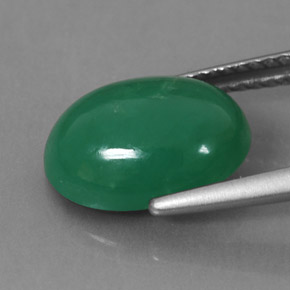 Crisoprasa verde natural de 3,90 ct, corte óvalo, opaco