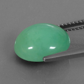 Crisoprasa verde natural de 6,16 ct, corte óvalo, opaco