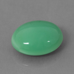 Crisoprasa verde natural de 5,43 ct, corte óvalo, opaco