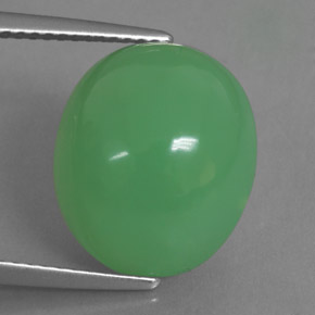 Crisoprasa verde natural de 9,75 ct, transparente, transparente / translúcido