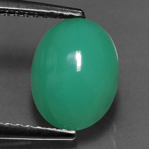 Crisoprasa verde natural de 2,58 ct, corte óvalo, translúcido