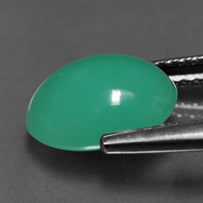 Crisoprasa verde natural de 2,58 ct, corte óvalo, translúcido