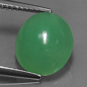 Crisoprasa verde natural de 3,90 ct, transparente, transparente / translúcido