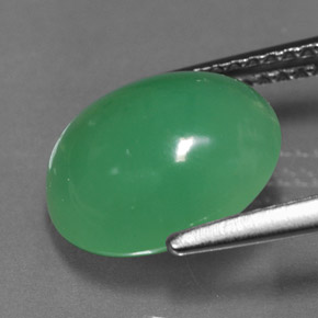 Crisoprasa verde natural de 3,90 ct, transparente, transparente / translúcido
