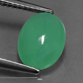 Crisoprasa verde natural de 2,31 ct, transparente, transparente / translúcido
