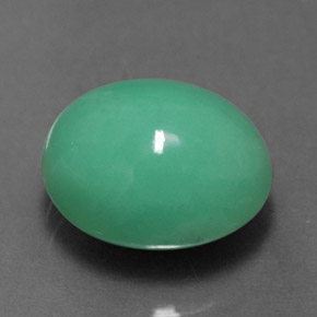 Crisoprasa verde natural de 2,84 ct, corte óvalo, opaco
