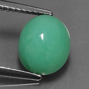 Crisoprasa verde natural de 2,84 ct, corte óvalo, opaco