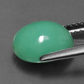 Crisoprasa verde natural de 2,84 ct, corte óvalo, opaco