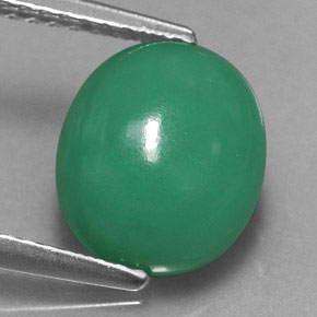 Crisoprasa verde natural de 3,14 ct, corte óvalo, translúcido