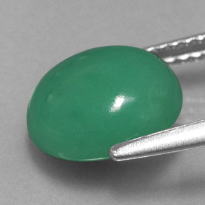 Crisoprasa verde natural de 3,14 ct, corte óvalo, translúcido