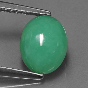 Crisoprasa verde natural de 1,92 ct, corte óvalo, translúcido