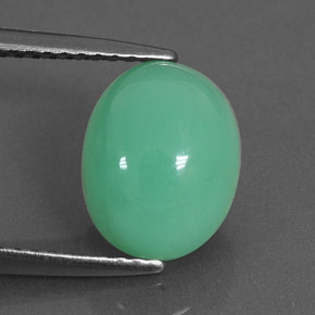 Crisoprasa verde natural de 3,35 ct, corte óvalo, translúcido