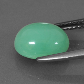 Crisoprasa verde natural de 3,35 ct, corte óvalo, translúcido
