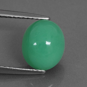 Crisoprasa verde natural de 2,70 ct, corte óvalo, opaco