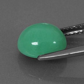 Crisoprasa verde natural de 2,70 ct, corte óvalo, opaco