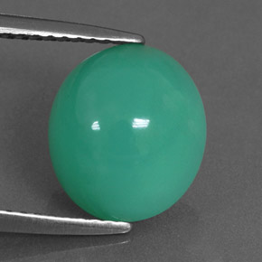 Crisoprasa verde natural de 4,62 ct, corte óvalo, translúcido