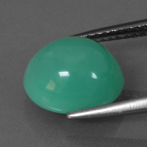 Crisoprasa verde natural de 4,62 ct, corte óvalo, translúcido