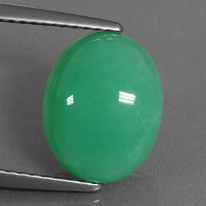 Crisoprasa verde natural de 3,92 ct, corte óvalo, opaco