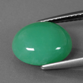 Crisoprasa verde natural de 3,92 ct, corte óvalo, opaco