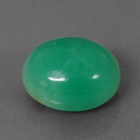 Crisoprasa verde natural de 4,67 ct, corte óvalo, opaco