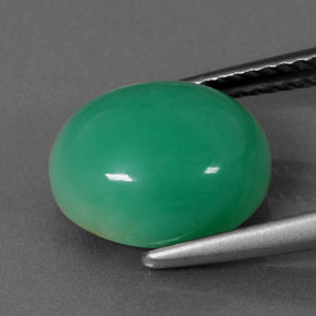 Crisoprasa verde natural de 4,67 ct, corte óvalo, opaco