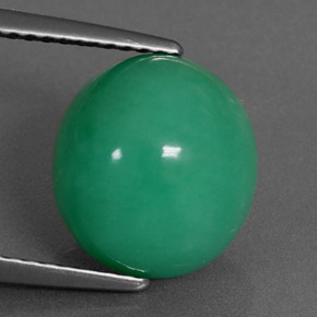 Crisoprasa verde natural de 5,73 ct, corte óvalo, opaco