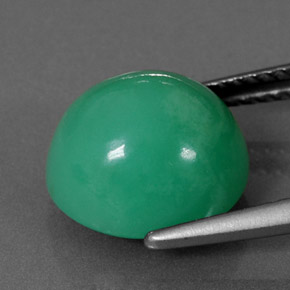 Crisoprasa verde natural de 5,73 ct, corte óvalo, opaco