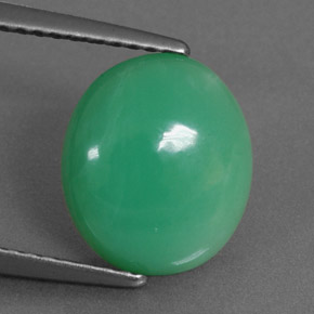 Crisoprasa verde natural de 2,78 ct, corte óvalo, opaco