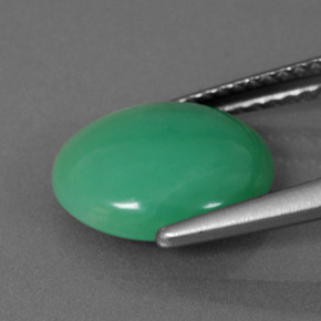 Crisoprasa verde natural de 2,78 ct, corte óvalo, opaco