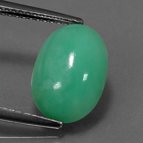 Crisoprasa verde natural de 4,43 ct, corte óvalo, opaco