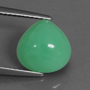 Crisoprasa verde natural de 2,60 ct, en forma de pera, translúcido