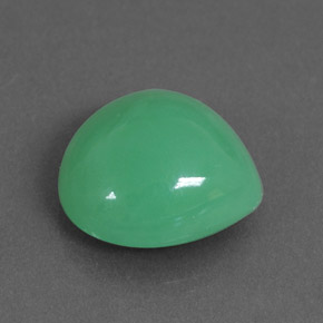 Crisoprasa verde natural de 2,60 ct, en forma de pera, translúcido