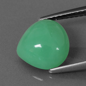 Crisoprasa verde natural de 2,60 ct, en forma de pera, translúcido
