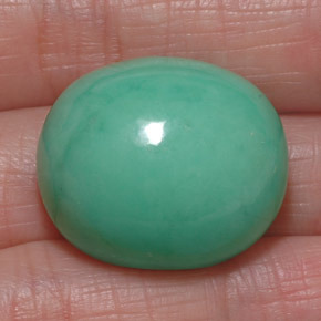 Crisoprasa verde natural de 39,50 ct, corte óvalo, opaco