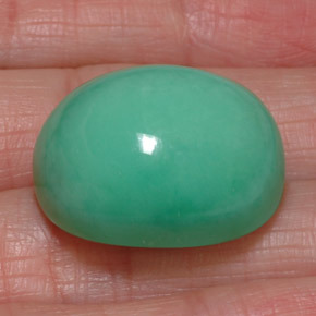 Crisoprasa verde natural de 39,50 ct, corte óvalo, opaco