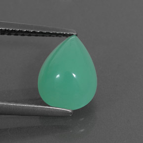 Crisoprasa verde natural de 1,94 ct, en forma de pera, translúcido