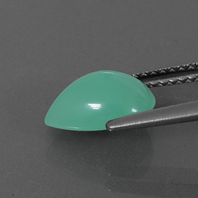 Crisoprasa verde natural de 1,94 ct, en forma de pera, translúcido