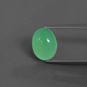 Crisoprasa verde natural de 1,43 ct, transparente, transparente / translúcido