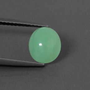 Crisoprasa verde natural de 1,79 ct, corte óvalo, opaco