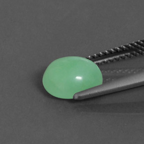 Crisoprasa verde natural de 1,79 ct, corte óvalo, opaco