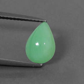 Crisoprasa verde natural de 2,13 ct, en forma de pera, opaco