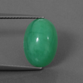 Crisoprasa verde natural de 5,69 ct, corte óvalo, opaco