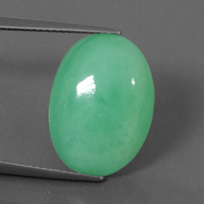 Crisoprasa verde natural de 11,64 ct, corte óvalo, opaco
