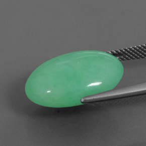 Crisoprasa verde natural de 11,64 ct, corte óvalo, opaco