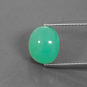 Crisoprasa verde natural de 2,83 ct, corte óvalo, opaco