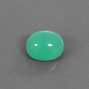 Crisoprasa verde natural de 2,83 ct, corte óvalo, opaco