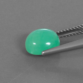 Crisoprasa verde natural de 2,83 ct, corte óvalo, opaco
