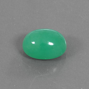 Crisoprasa verde natural de 5,44 ct, corte óvalo, opaco