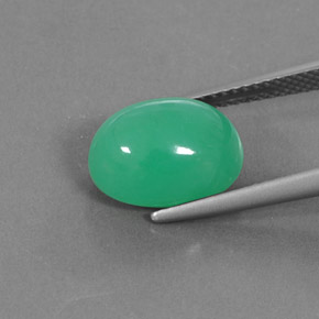 Crisoprasa verde natural de 5,44 ct, corte óvalo, opaco